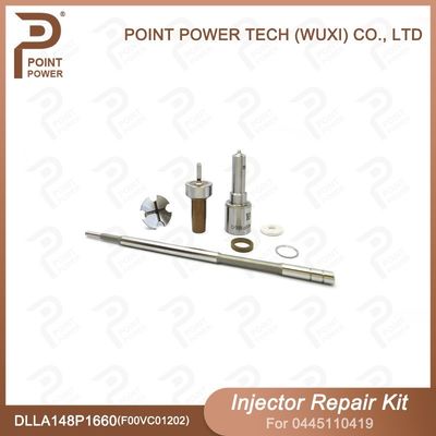El kit de reparación de inyectores 0445110419 para inyectores de combustible diésel incluye boquilla DLLA148P1660 y válvula F00VC01202